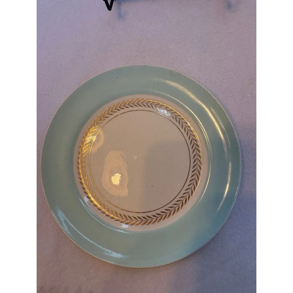 Limoges-American Federal aqua green with 22 karat gold accents era 1940s – 1950s